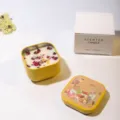 Handmade scented candle in yellow tin with cute animal illustration lid - Yellow Tin-Lime Citrus Scent / 5.5x4.3cm