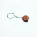 Natural raw crystal stone keychain with silver metal ring accessory for bags and keys - Red Rabbit Hair Crystal Keychain
