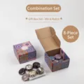 Detalle de un set de 8 velas aromáticas de cera de soja en latas estilo mandala - 8 Piezas/Pack / Fresia