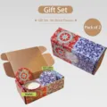 Set de dos velas aromáticas en caja de regalo con motivos florales y aromas de violeta y osmanto - Estilo D Caja de Regalo / 2 Piezas/Juego