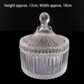 Ciotola diffusore in cristallo trasparente con coperchio, 12x10cm - Glass Bowl Only (Without Stones)