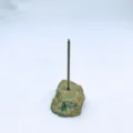 Handgefertigter Weihrauchhalter aus Naturkristall mit vertikalem Metallstab für Zuhause - Tigerauge / 3-5CM