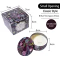 Vela aromática de sándalo en lata vintage con su caja de regalo floral a juego - Aroma de Sándalo / Lata Individual (6x4cm)