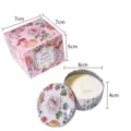 Vela aromática estilo macaron con estampado floral y caja de regalo de cartón a juego - Aroma a Pastel de Macarrón / Lata Individual (6x4cm)