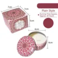Vela perfumada de peonía en lata floral rosa dimensiones 7x7x5 cm - Peonía (Sin Flores Secas) / 6x4cm (Lata Individual)