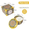 Vela aromática de oolong y melocotón blanco en lata mandala con caja de regalo - Oolong Melocotón Blanco (Sin Flores Secas) / 6x4cm (Lata Individual)
