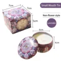Vela perfumada de lavanda en lata decorativa de mandala púrpura con caja de regalo - Lavanda (Sin Flores Secas) / 6x4cm (Lata Individual)
