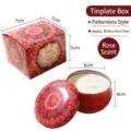 Vela aromática de rosa en lata floral decorativa y caja de regalo, 20 horas de quemado - Rosa (Sin Flores Secas) / 6x4cm (Lata Individual)