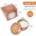Vela aromática naranja amarga en lata mandala, 20h de duración, con caja - Naranja Amarga (Sin flores secas) / 6x4cm