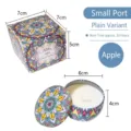 Vela aromática de manzana en lata mandala con caja de regalo, 20h de duración - Manzana Pera (Sin flores secas) / 6x4cm