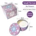 Vela perfumada con patrón Mandala y caja, aroma Cereza Miel, 20 horas de duración - Miel de Cereza (Sin flores secas) / 6x4cm
