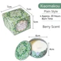 Vela aromática de bayas en lata con diseño de mandala verde, 20 horas de duración - Fragancia de Bayas (Sin flores secas) / 6x4cm