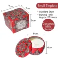 Vela aromática de leche de coco en lata de mandala roja con caja de regalo pack - Leche de Coco (Sin Flores Secas) / Tarro Único