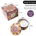 Vela aromática artesanal de ylang-ylang en lata de mandala con caja de regalo a juego - Ylang-Ylang (Sin Flores Secas) / Tarro Único