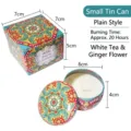 Set de velas aromáticas con aroma a Té Blanco y Jengibre en lata 6cm - Té Blanco y Lirio de Jengibre (Sin Flores Secas) / Tarro Único