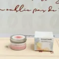 Rose essential oil scented candle in a compact metal tin with decorative watercolor gift box - Rose Essential Oil / 5x3.5cm Single Tin / Silver