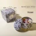 Violet scented soy wax candle in leopard print tin with matching gift box 20h burn time - Violet / Single Tin (6x4.8cm)