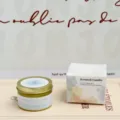 Scented aromatherapy candle in gold tin with decorative watercolor box - Coconut Milk