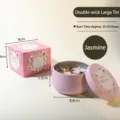 8oz Jasmin Duftkerze in einer rosa Doppeldocht Blechdose mit Geschenkbox - Jasmin / 8oz Doppeldocht Mit Farbbox