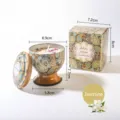 Jasmine scented candle in vintage paisley metal cup with matching gift box 7.7cm - 1 Piece / Jasmine