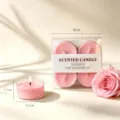 Ensemble de bougies chauffe-plat parfumées rose avec boîte et décor de roses parfumées. - Rose - Parfum de Rose / Lot de 4