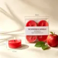 Bougies chauffe-plat parfumées rouges en boîte, variante de bougie aromatique pour déco. - Rouge - Parfum de Pomme / Lot de 4