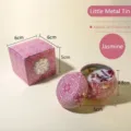 Jasmine scented soy wax candle in pink floral tin with gift box, 20-hour burn time - Jasmine