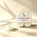 Bougies chauffe-plat parfumées en coffret transparent avec flamme et dimensions. - Blanc - Sans Parfum Sans Fumée / Lot de 4