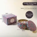 8oz Bluebell Duftkerze in dekorativer Mandala-Dose mit zwei Dochten und Geschenkbox - Hasenglöckchen / 8oz Doppeldocht Mit Farbbox