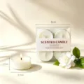 Duftende Teelichter in transparenter Box mit Blumendekor für gemütliche Raumdeko und Hochzeit. - Weiß - Gardenie / 4er-Pack