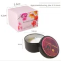 Duftkerze aus Sojawachs Warm Fireplace in schwarzer Dose mit Blumengeschenkbox - Warm Kamin / Einzelnes Glas