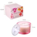 Pink glass jar scented soy wax candle with floral packaging box 8-10h burning time - COCO BLEND Fragrance / Single Pack (Approx. 30g)