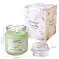 Natürliche Jasminduft-Sojakerze im Glas mit blumiger Geschenkbox 6,7 cm Produkthöhe - Jasmin Duft (Glas)