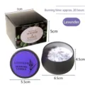 Bougie parfumée à la lavande en boîte métallique noire avec coffret cadeau assorti - Lavande