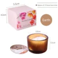 Earthy scented soy wax candle in amber glass jar with floral patterned gift box - Earthy Aroma / Single Pack (Approx. 30g)
