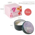Handgefertigte Sojawachs-Duftkerze Duft Rime mit eleganter rosa floraler Geschenkverpackung - Raureif / Einzelnes Glas