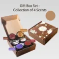 Coffret cadeau de 4 bougies parfumées à la cire de soja : café, osmanthus, rose, lavande - Lot de 4