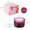 Lavendel-Duftkerze aus Sojawachs im lila Glas mit floraler Geschenkbox - Lavendelduft