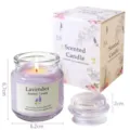 Lavendel-Duftkerze aus Sojawachs im Glas inklusive Geschenkbox und Maßangaben - Lavendel Duft (Glas)