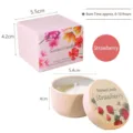 Strawberry scented soy wax candle in pink tin with decorative floral gift box set - Sweet Strawberry / Single Jar