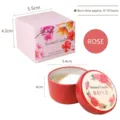 Rose scented soy wax candle in red tin with elegant floral gift box burning 8-10h - Rose Fragrance / Single Jar
