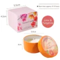 Lime & Tangerine scented soy wax candle in orange tin with elegant floral gift box - Lime & Citrus / Single Jar