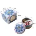 Candela profumata all'oceano in cera di soia con fiori secchi e scatola regalo mandala blu - 1 Pezzo / Nuovo Motivo - Stella dell'Oceano