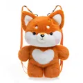 Niedlicher fuchs rucksack aus orangefarbenem plüsch mit einem weißen herz auf dem bauch - Fuchs Stil / 40CM