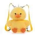 Entzückender gelber Plüsch-Entenrucksack mit weichem Kunstfell und Trägern - Enten-Anhänger / 40CM