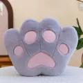 Zacht en schattig pluche kussen in kattenpootvorm in grijs en roze voor bank en vloer - 41cm / Grijs