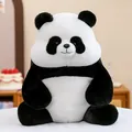 Chubby sitting panda plush toy with a cute smiling face and soft black white fur - Panda / 40 cm