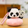 Niedlicher Pluesch Panda Schluesselanhaenger mit rosa Basis, weicher Stofftier Tasche Charm. - Panda-Anhänger "Auf Wolken" / 14cm