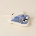 Adorable cartoon mouse pizza plush toy in blue and cream finish with soft velvet texture - Blueberry Flavor (Grey Blue) / 14cm