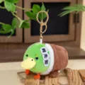 Cute green-headed duck plush keychain with embroidered character design for bags - Mallard Duck / 11cm